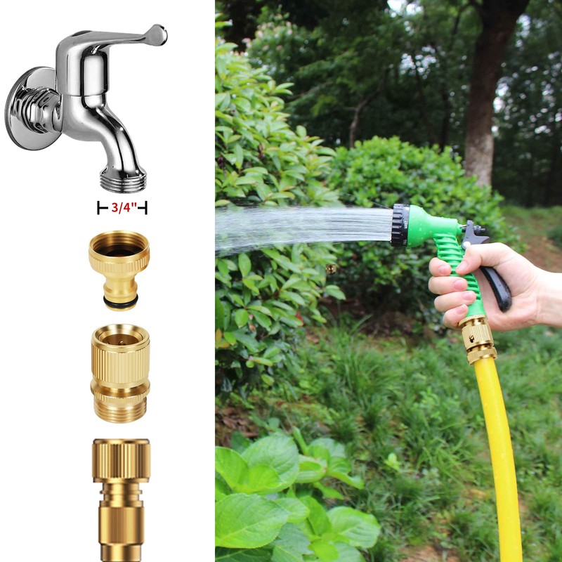 Mdlufee 2 x Garden Hose Quick Connector, 3/4 Inch Female