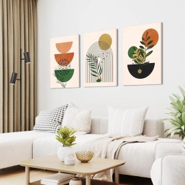 Unbranded Durable 3-Piece Framed Boho Wall Art Set - Vibrant 16x24in Canvas for Home Decor