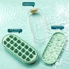 Pressable Ice Cube Tray with 21 Compartments, Green, Easy Ice