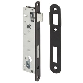 Gedotec Tubular Frame Lock Made of Steel, 1 Piece Latch Lock with Black Coating, WHU, Mortice Lock Ö-Standard, Lock for Pipe Frame Door, Backset: 22 mm, Door Lock - Deadbolt Lock