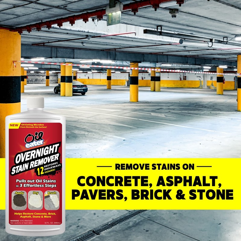 Overnight Stain Remover for Cleaning Oil Stains on Concrete, Driveway,