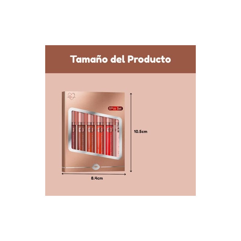 Set 3 Labiales Matte Larga Duración Maquillaje Waterproof Juego de
