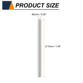 HARFINGTON 50pcs Dowel Pins M2(2mm) x 37.5mm 304 Stainless Steel Cylindrical Shelf Support Peg Pin Rod Fasten Elements for Metal Devices Wood Furniture DIY Installation, Silver