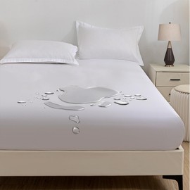 Fitted Sheet, Waterproof Sheet, 5 Sides Waterproof, Absorbent, Quick Drying, Nursing Care Sheet, Waterproof Bed Cover, Mattress Cover, Incontinence Countermeasure, Plain, Elastic All Around, Dust Mite