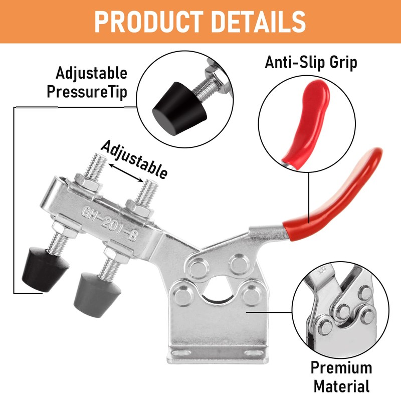 12 Pack 201B Toggle Clamps, Hold Down Clamp 220Lbs Holding