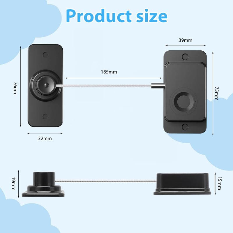 Fridge Lock with Fingerprint, Cabinet Lock Baby, USB Charging, No
