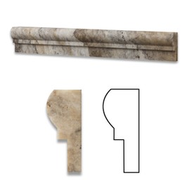 Philadelphia 1 3/4" X 12" Travertine Chair Rail OG-1 Molding Trim