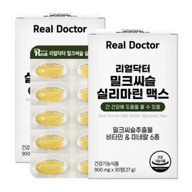 Real Doctor Milk Thistle Silymarin Max 900mg Liver Nutrient Fatigue Improvement 30 Tablets, 2 Pieces / 리얼닥터 밀크씨슬 실리마린 맥스 900mg 간영양제 피로개선 30정, 2개