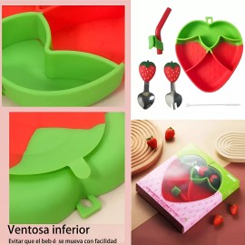 Ruliswong Kit Para Comida Bebe Silicona Cubiertos Set 5pcs