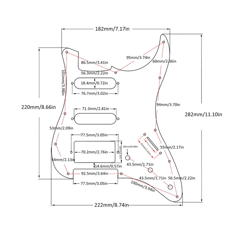 SSH Guitar Pick Guard Aluminum Alloy Orange Electric Guitar Pickguard