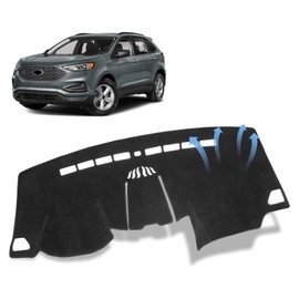 TUYICN Dash Cover Compatible with Ford Edge 2015-2025 Full Set, Dashboard Cover Mat and Center Console Cover Pad, Custom Fit Sunshield Protector Interior Car Accessories