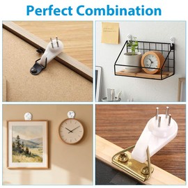 Picture Hanging Kit, 62PCS Concrete Wall Hardwall Hangers for Cinder Block, Picture Hanger, No Damage Wall Hooks for Photo Frame Art Painting Non-Trace Drywall Stucco Concrete Hooks