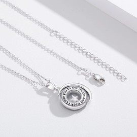 ECHOOY Star and Moon Necklace 925 Sterling Silver Women's Crescent Moon Star Necklace New Moon Pendant Necklace Moon Star Jewellery Gift for Women/Mother/Daughter, Sterling Silver