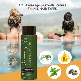 Sunny Isle Rosemary Mint Hair & Strong Roots Conditioner 12oz | Anti-Breakage & Growth Formula | Infused with Biotin & Jamaican Black Castor Oil | All Hair Types