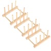 Plate Rack Dish Rack, Wooden Dish Rack, 3 Set Bamboo