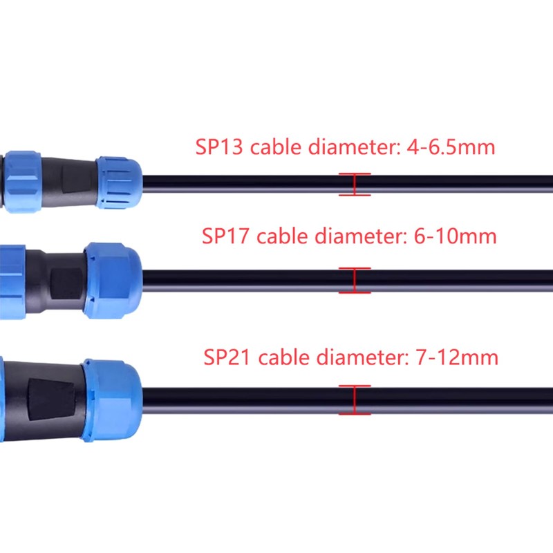 2 x Aviation Plug SP13 2-Pin Male Plug and Female