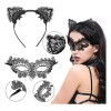 Set de Antifaces de Encaje y Diademas Orejas Gato 20