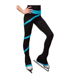 ChloeNoel Figure Skating Spiral Pants P06 Turquoise Child Medium