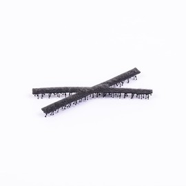 Kamipita Faux Fur Cross Type Bangs Clip, Hair Clip, Hair Clip, Hair Clip, Hair Tie, Fashionable, Non-Respective, Faux Fur (Faux Fur Solid Gray) 7*2.7cm