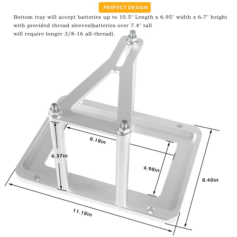 Danti Universal Battery Tray Hold Down Trunk battery Relocation Box