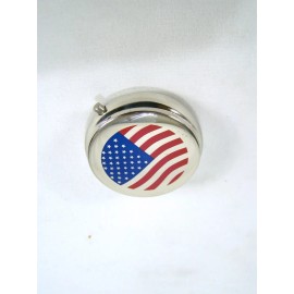 Ashtray Small Red White & Blue Pocket USA Patriotic Flip Top American Flag