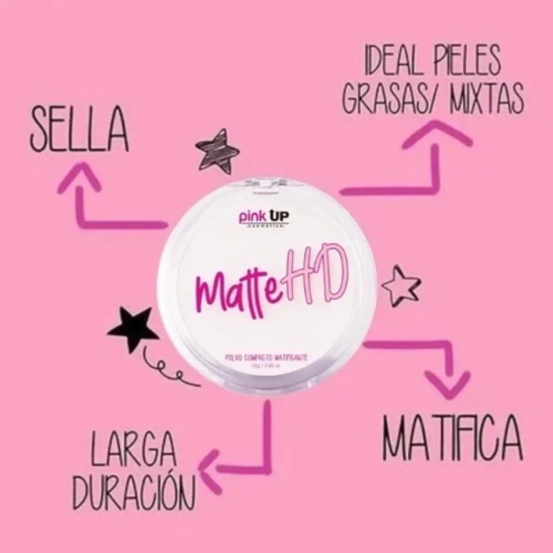 Polvo Mate Hd + Maquillaje Líquido Easy Cover Pink Up