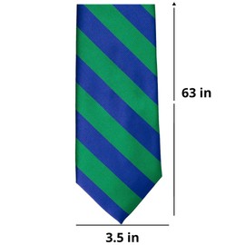 tiemart Extra Long Striped Tie (Kelly Green and Royal Blue)