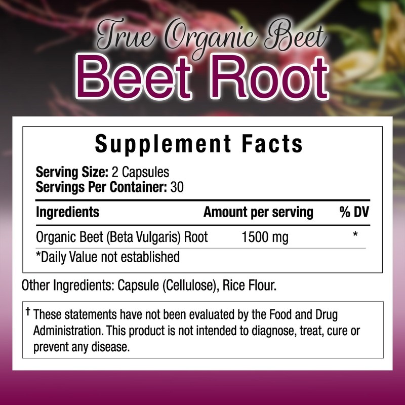 TrueMed TrueMed Beetroot Supplement, Beet as Beta Vulgaris 1500 Mg