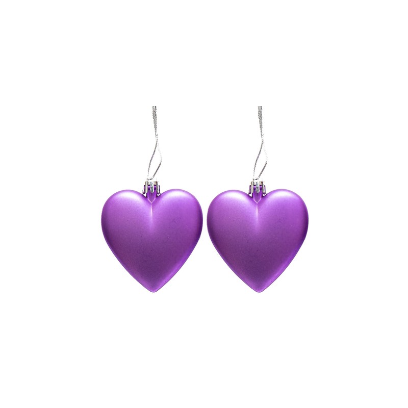 6pc Large Heart Xmas Baubles (Matte) - Great Christmas Tree