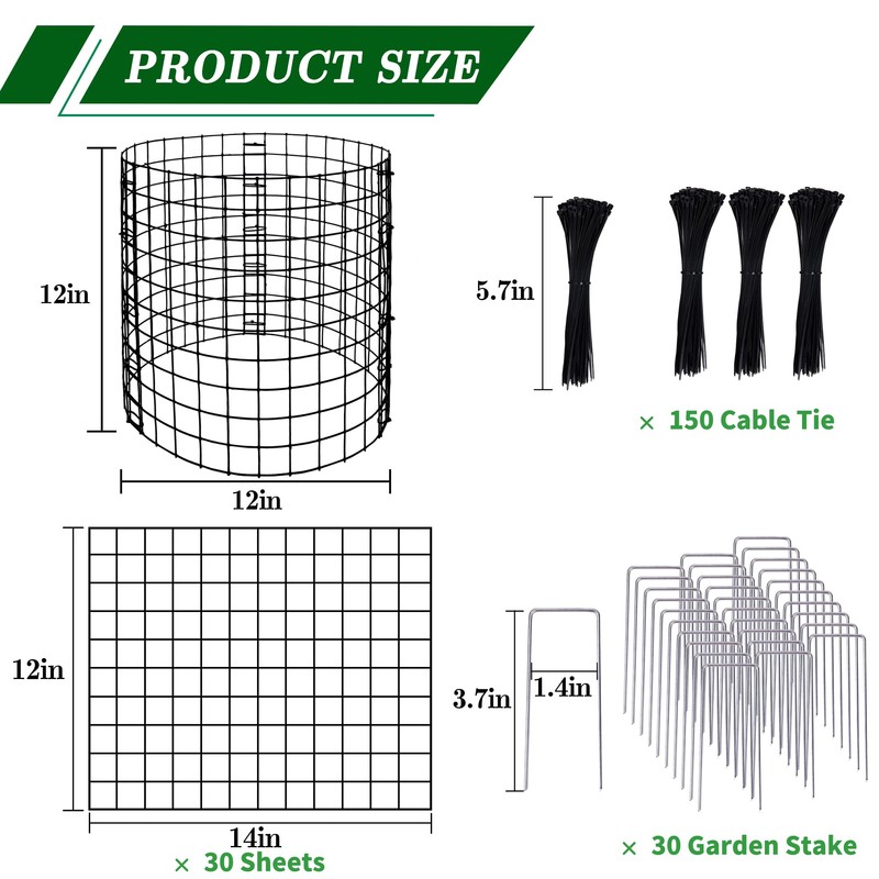 Adnee 10 Packs Wire Plant Protector from Animals - 12"