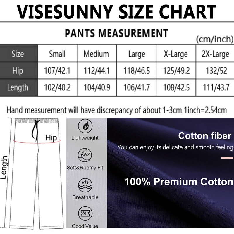 visesunny Men's Pajama Bottoms Cotton Lightweight America Cowboy Western Casual