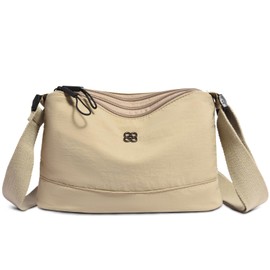 cotwoco Crossbody Bag – Umhängetasche Damen Wasserdicht Nylon Kleine Umhängetasche,Leichte Schultertasche Verstellbarer Breitem Freizeit Kleine Messenger Bag für Einkaufen, Reisen 3 fächern