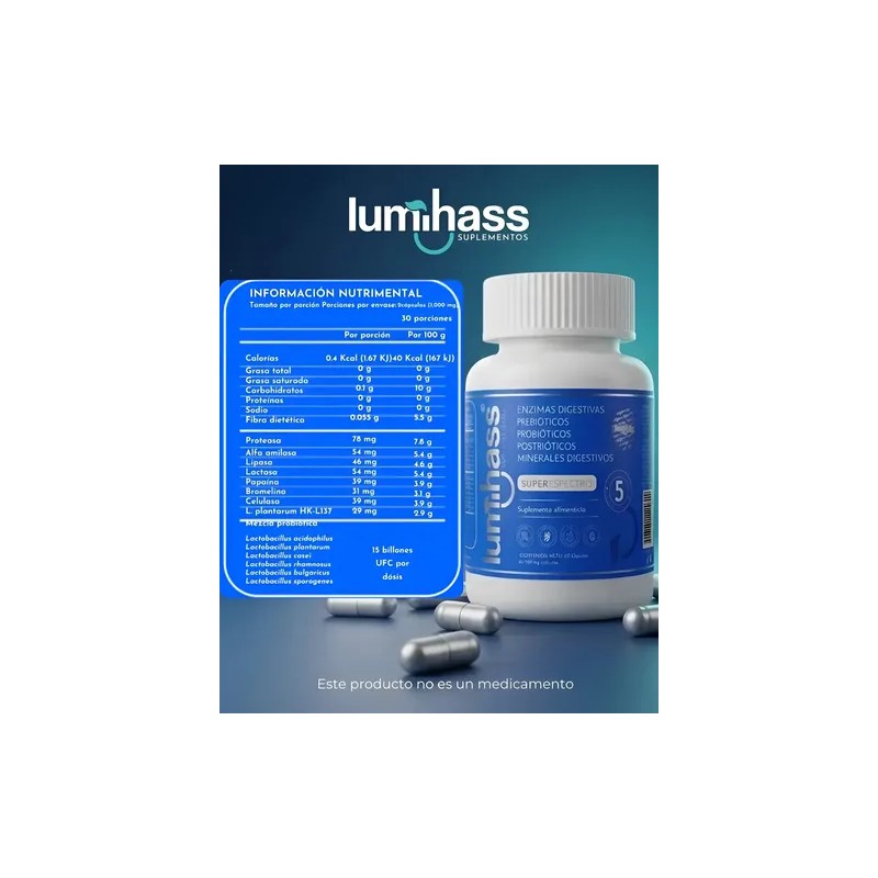 Probióticos Enzimas Digestivas Pre-postbioticos Y Minerales Digest 5 En 1