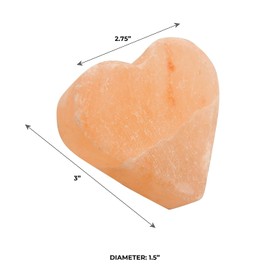 Pure Himalayan Salt Works Heart Massage Stone, Pink Crystal Hand-Carved Stone for Massage Therapy, Deodorant and Salt and Sugar Scrubs, 2.75” W x 3” H x 1.5” D