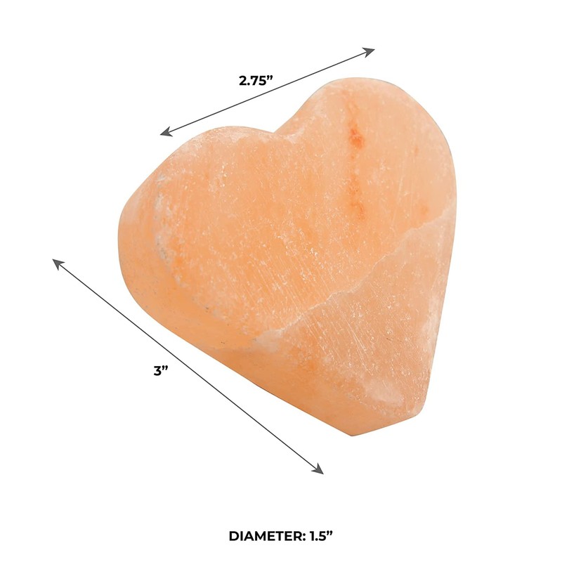Pure Himalayan Salt Works Heart Massage Stone, Pink Crystal Hand-Carved