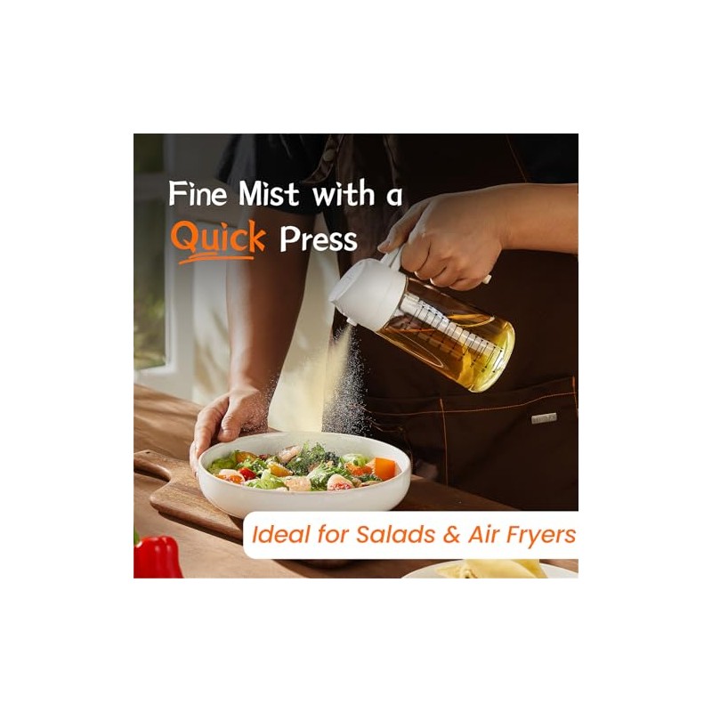 Glass Olive Oil Sprayer - 2 in 1 Dispenser for