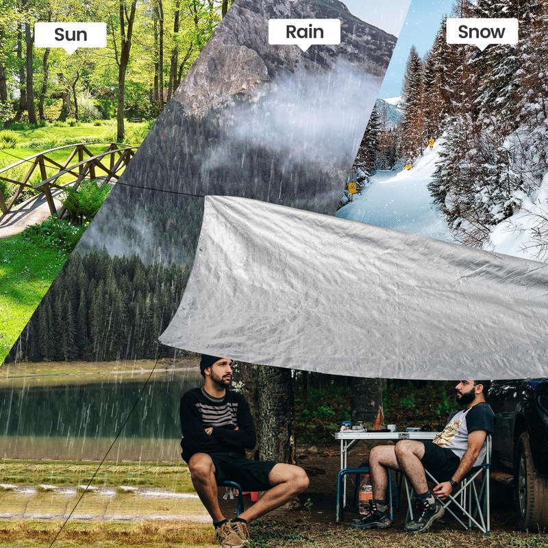 TICONN Heavy Duty Tarp Cover, Extra Thick Tarps Waterproof Tear