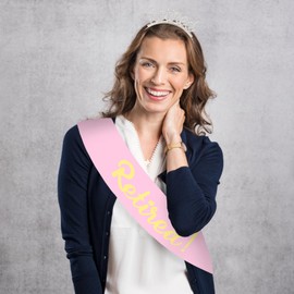CIEHER Officially Retired Sash & Retired Headband Set for Retirement Party, Siver Retired Crown Pink Retirement Sash for Women, Retired Gifts for Women Retirement Party Decorations