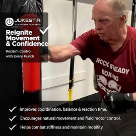 Jukestir® Therapy Boxing Bag for Parkinson’s | Neurorehabilitation Device for Motor Skills and Cognitive Training | Parkinson’s Aid for Home and Clinics (Red)