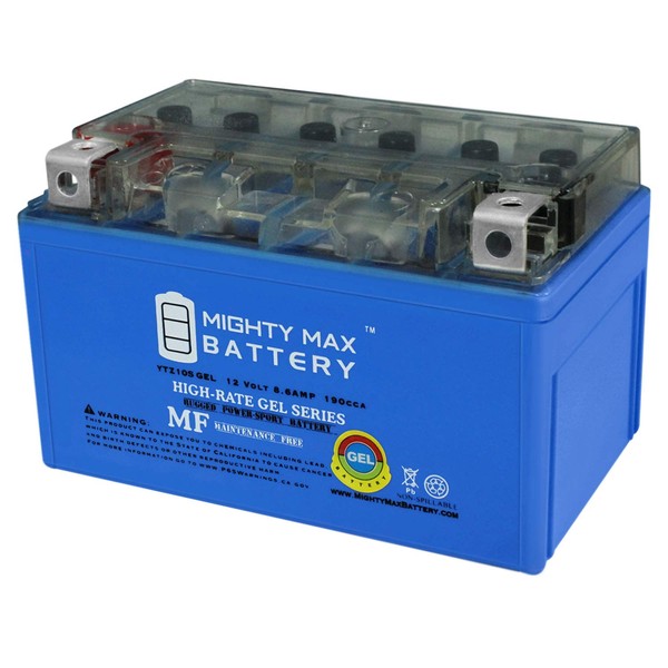 Mighty Max Battery YTZ10SGEL -12 Volt 8.6 AH, GEL Type, 190 CCA, Rechargeable Maintenance Free SLA AGM Motorcycle Battery (1 Pack)