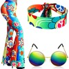 Tisancy 3 Pcs 60s 70s Outfit for Women Hippie Costume