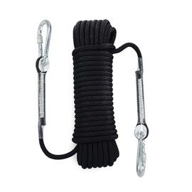 Climbing Rope, Outdoor Rope, Safety Rope, 10 m, Static Rope, High-Strength Braid, Nylon, Outdoor Rescue Rope with 2 Carabiners, Fire Rescue Parachute Rope for Working at Height, Rappelling Sports