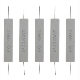 (Pack of 5) 20W 1R 1 Ohm 5% Power Wirewound Ceramic Horizontal Cement Resistor