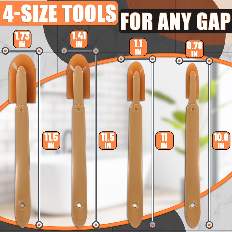 Caulking Tool Kit – 4 PCs Flexible Silicone Caulk Tool