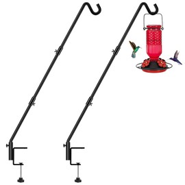 FEED GARDEN [Upgrade Version 2 Pack Bird Feeder Hanger Adjustable 43 Inch Deck Hooks for Railing 360 Degree Swivel Heavy Duty Hanging Hooks for Bird Feeders Wind Chimes