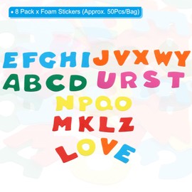PATIKIL Foam Stickers, 8 Pack 208Pcs EVA Self Adhesive Foam Shape Sticker Craft Supplies for Scrapbook Card DIY Making Home Decoration, Letters Style