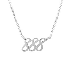 Balilou Angel Numbers Necklace Angel Number Bracelet Spiritual Jewellery Sign Cosmic Numbers 888, Stainless Steel