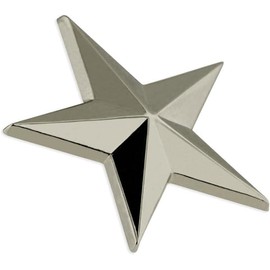 PinMart's Military 3D 5 Point Silver Star Lapel Pin