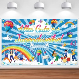 Lets Joy Youth Consecration Decoration, 180 x 110 cm Decorative Youth Consecration Banner, Happy Youth Consecration Banner, Hanging Decoration, Youth Consecration Decoration Background with String