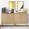Vrullu Fluted Storage Cabinet, Free Standing Buffet, Wood Sideboard, Multifunctional